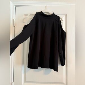 Worthington Black Cold Shoulder Blouse